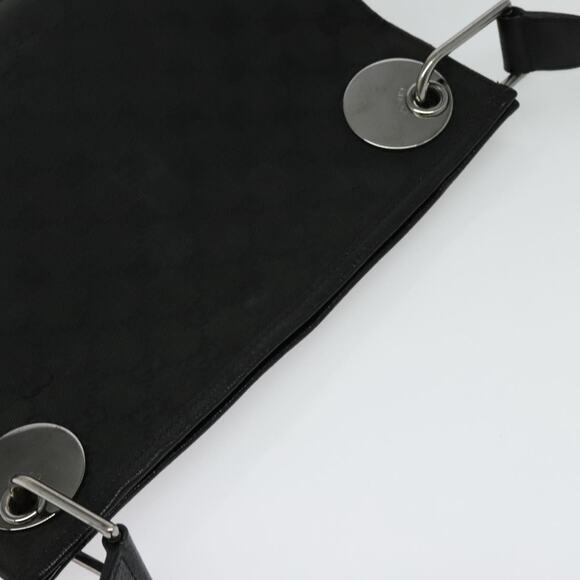 GUCCI GG Canvas Shoulder Bag Black Silver - Picture 6 of 16